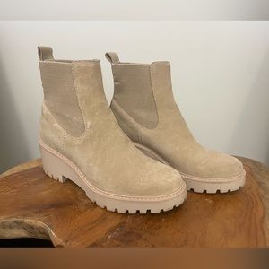Nude suede Chelsea boots